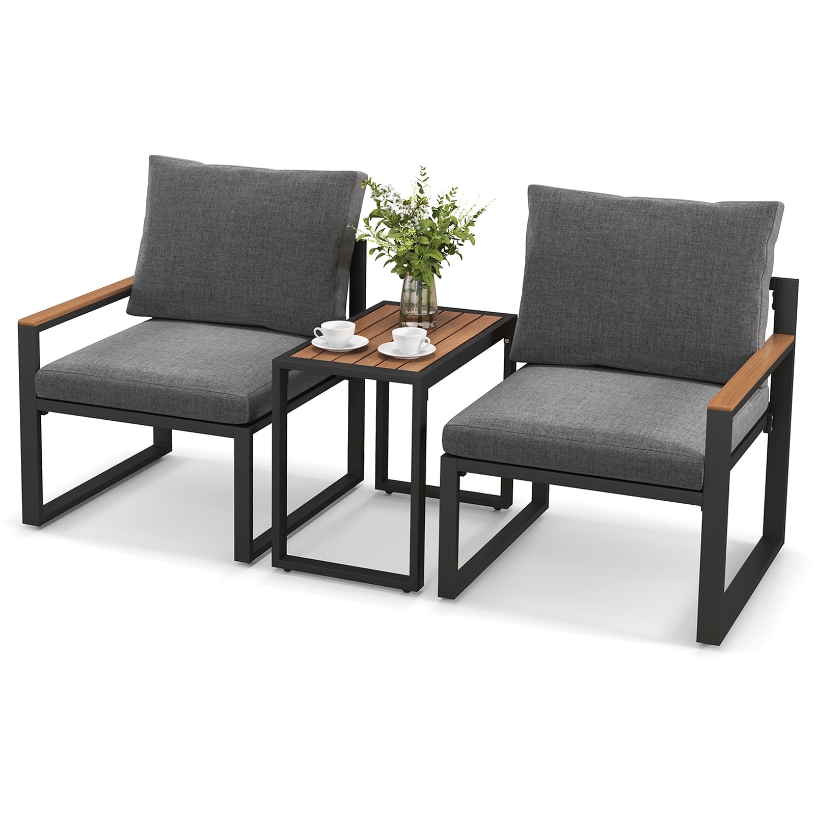 Tangkula Ensemble de mobilier de patio 3 pièces